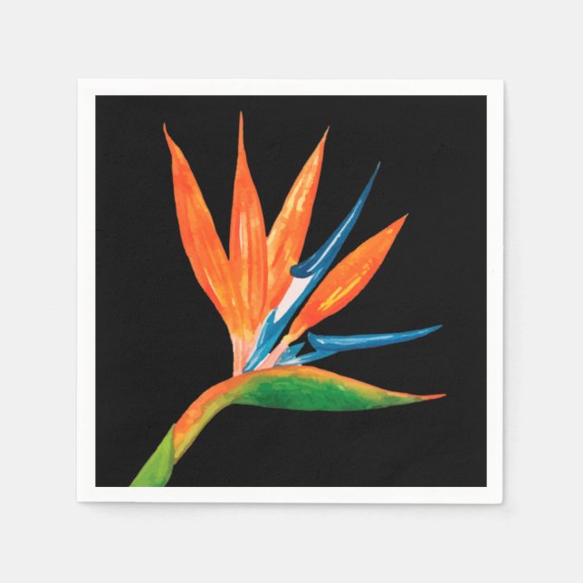 Bird of Paradise Black Serviette (Vorderseite)