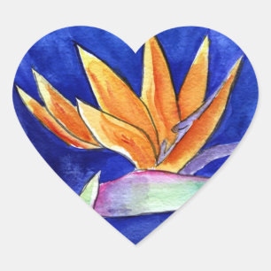 Bird of Paradise Blume Artwork Painting Sticker