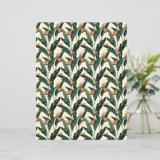 Bird of Paradise Botanical Muster Scrapbook Paper (Stehend Vorderseite)