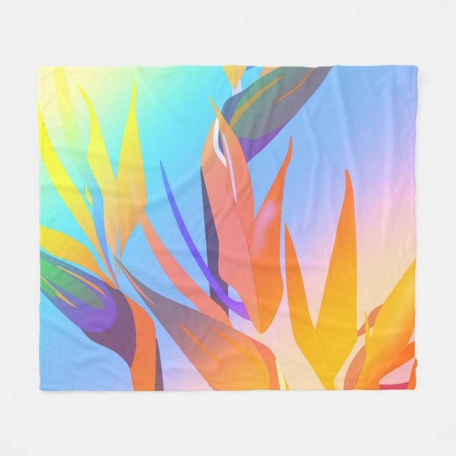 Bird of Paradise Fleece Blanket (Vorderseite (Horizontal))