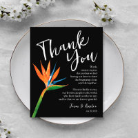 Bird of Paradise Floral Wedding Plate Vielen Dank