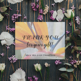 Bird of Paradise Floral Wedding Vielen Dank Mitteilungskarte