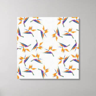 Bird of paradise flower pattern leinwanddruck