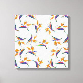 Bird of paradise flower pattern leinwanddruck