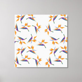 Bird of paradise flower pattern leinwanddruck