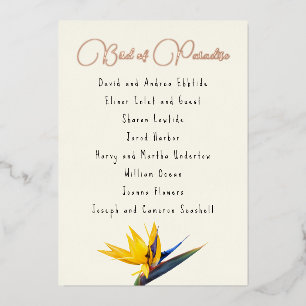 Bird of Paradise Guest List Foil Card Folieneinladung