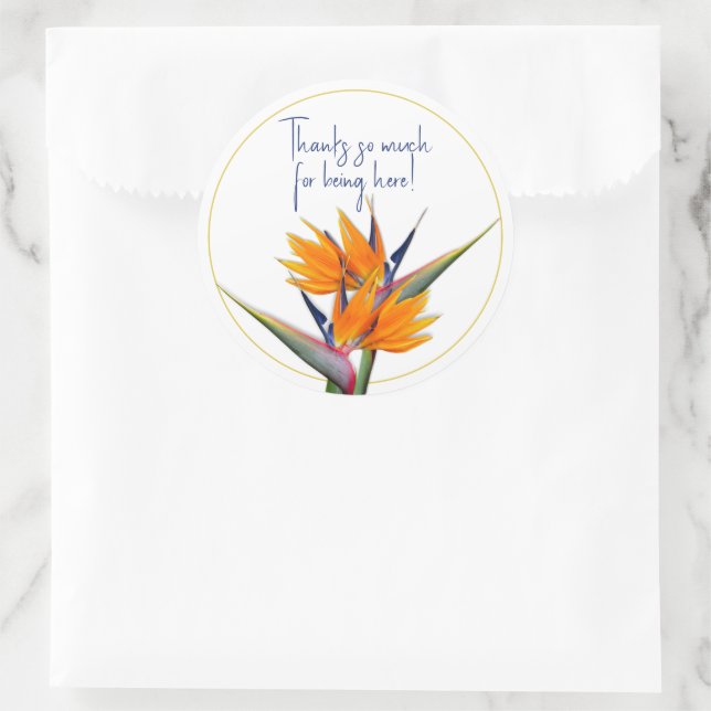 Bird of Paradise Gunst Sticker Danke (Tasche)