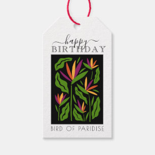 "Bird of Paradise HAPPY BIRTHDAY" - Geschenkmarke Geschenkanhänger