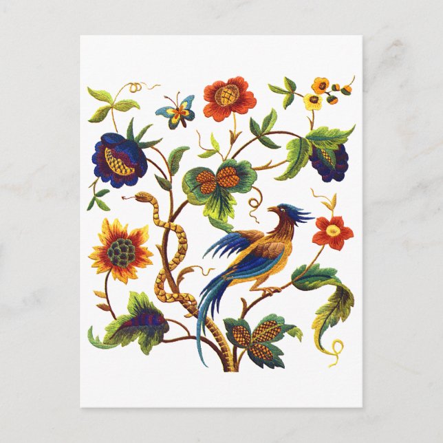 Bird of Paradise Jakobsstickerei Postkarte (Vorderseite)