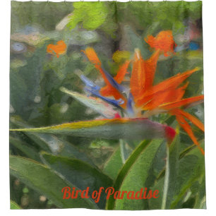 Bird of Paradise Oil Painting Duschvorhang