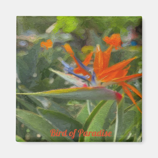 Bird of Paradise Oil Painting Magnet (Vorne)