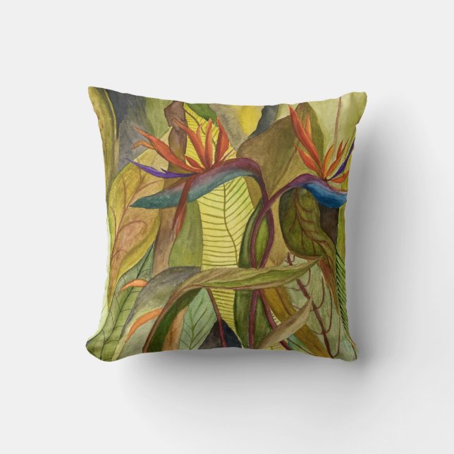 Bird of Paradise Throw Kissen (Vorderseite)