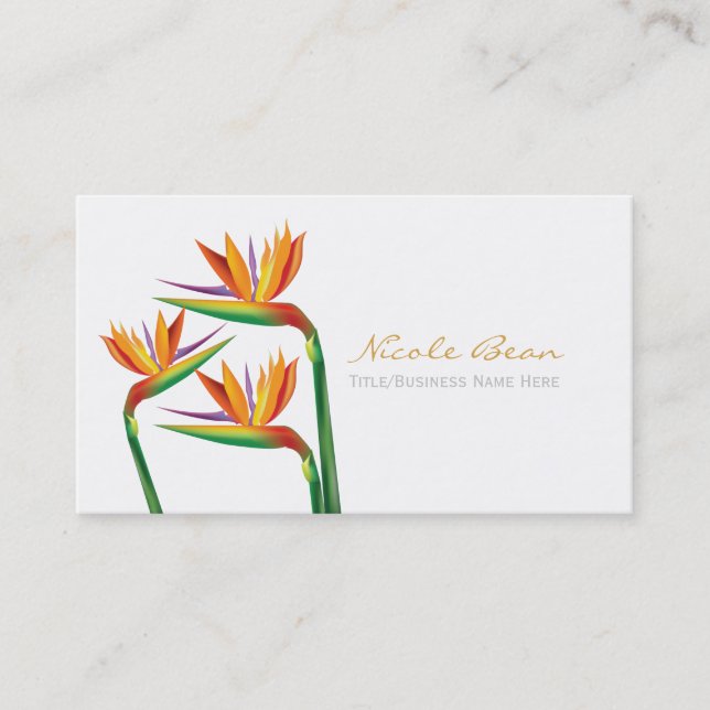 Bird of Paradise Tropical Floral Business Card Visitenkarte (Vorderseite)