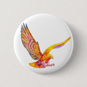 Bird of Prey, Adler, Hawk, Falken Button