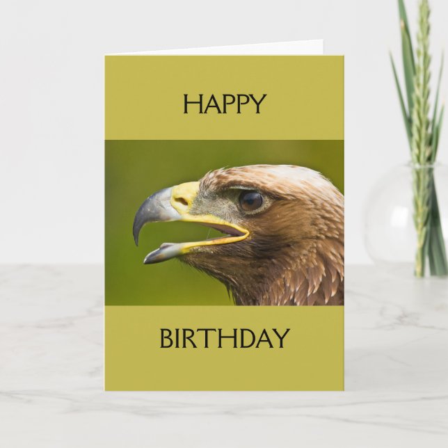 Bird of Prey Happy Birthday Card Karte (Vorderseite)