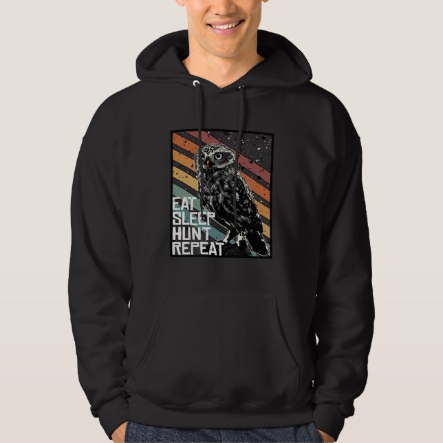 Bird Of Prey Raptor Eat Sleep Hunt Repeat Burrowin Hoodie (Vorderseite)