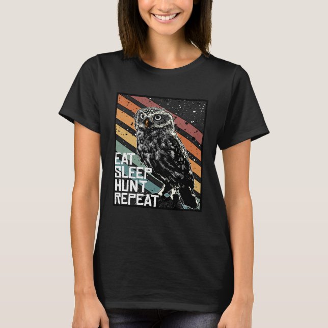 Bird Of Prey Raptor Eat Sleep Hunt Repeat Burrowin T-Shirt (Vorderseite)