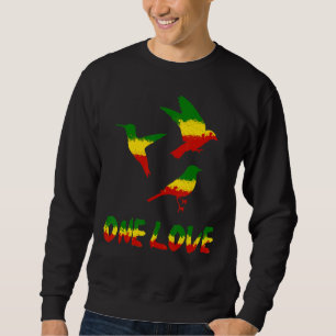 Bird One Liebe Rasta Reggae Rastafarian Jamaica Ro Sweatshirt