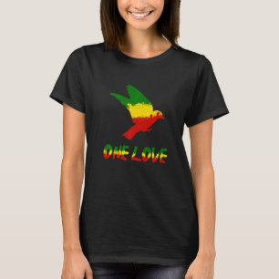 Bird One Liebe Rasta Reggae Rastafarian Jamaica Ro T-Shirt