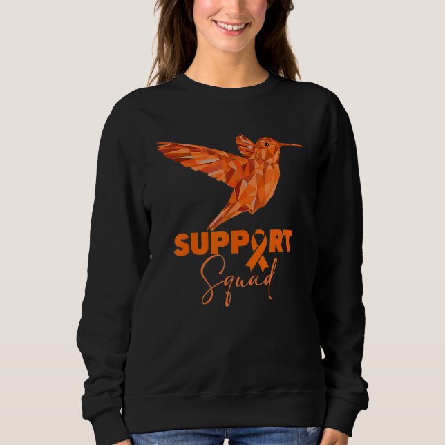 Bird Orange Leukemia Awareness Support Squad co Sweatshirt (Vorderseite)