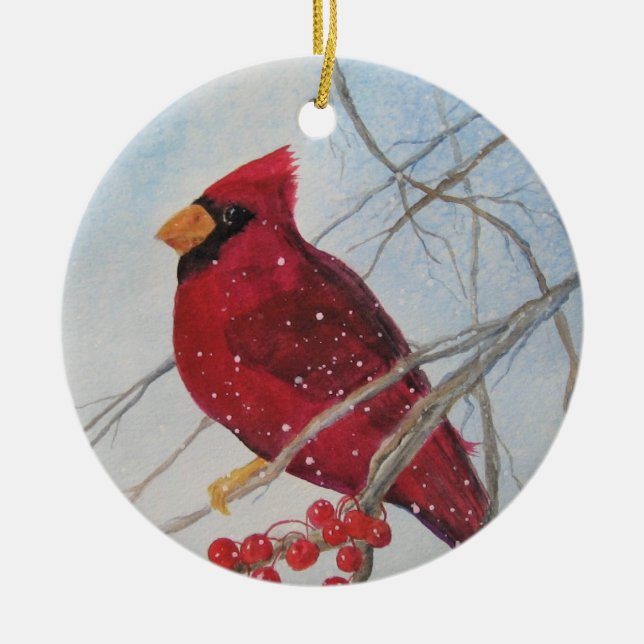 Bird Ornament Kardinal Weihnachtsfeiertag (Vorne)