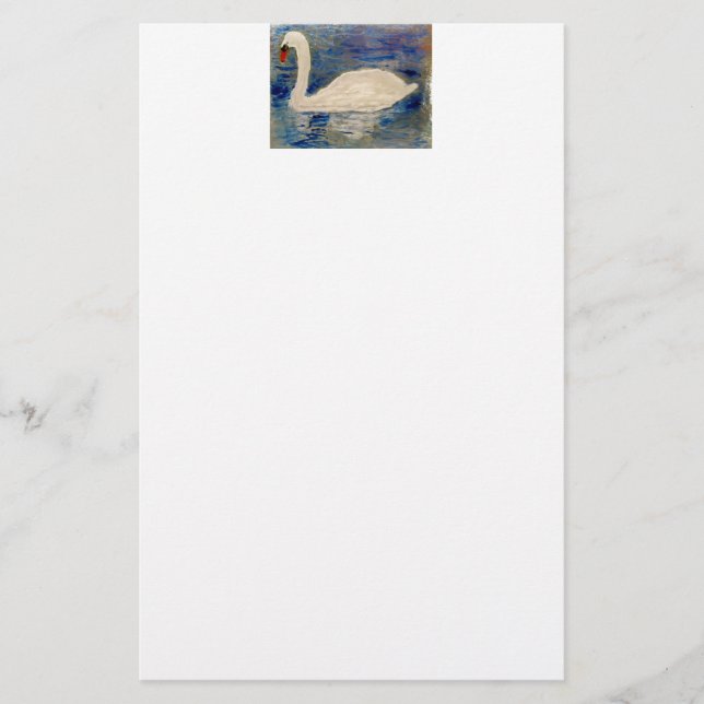 Bird Painting Swan Briefpapier (Vorderseite)