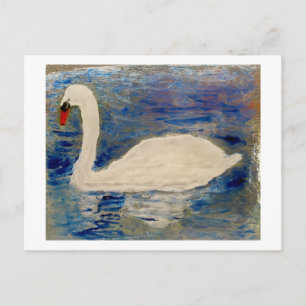 Bird Painting Swan Reflections Postkarte