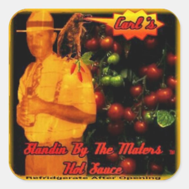 Bird Pepper Standin durch die Materie Quadratischer Aufkleber (Vorderseite)