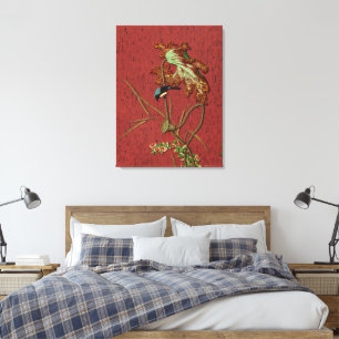 Bird & Pflanze Janpanese Ornamentik Leinwanddruck