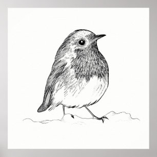 Bird Poster / Wall Art Robin