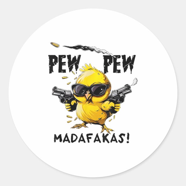 Bird Print Relax Fit Swea - Uni Erwachsene - Weiß  Runder Aufkleber (Vorderseite)