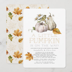 Bird Pumpkin Fall Watercolor Baby Dusche by Mail I Einladung