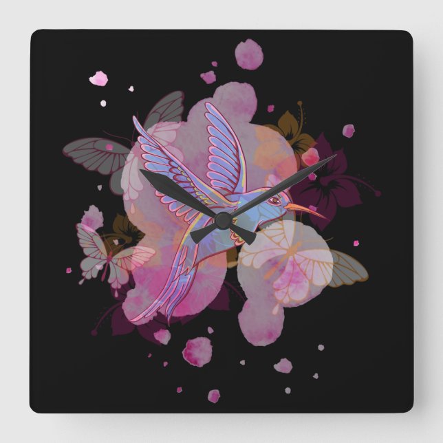 Bird Quadratische Wanduhr (Vorderseite)