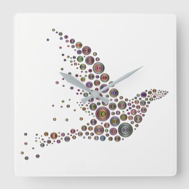 Bird Quadratische Wanduhr (Vorderseite)
