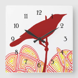 Bird Quadratische Wanduhr