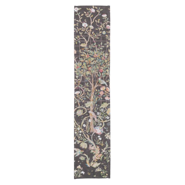 Bird & Rabbit im Blumengarten, William Morris Kurzer Tischläufer (Vorderseite)