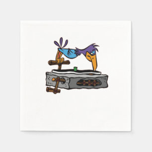Bird Record Player Paper Napkin Serviette