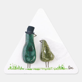 Bird sagt "tweet" dreieckiger aufkleber