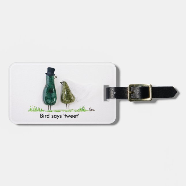 Bird sagt "tweet" gepäckanhänger (Vorderseite horizontal)