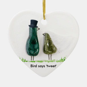 Bird sagt "tweet" keramikornament