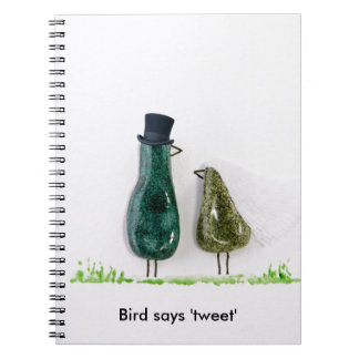 Bird sagt "tweet" notizblock