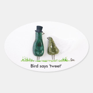 Bird sagt "tweet" ovaler aufkleber
