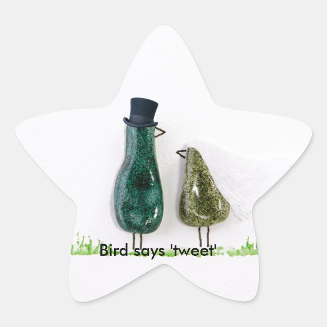 Bird sagt "tweet" Stern-Aufkleber (Vorderseite)