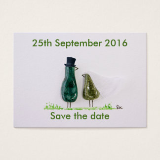 Bird sagt "tweeten" Hochzeitspaar in grüner Kerami