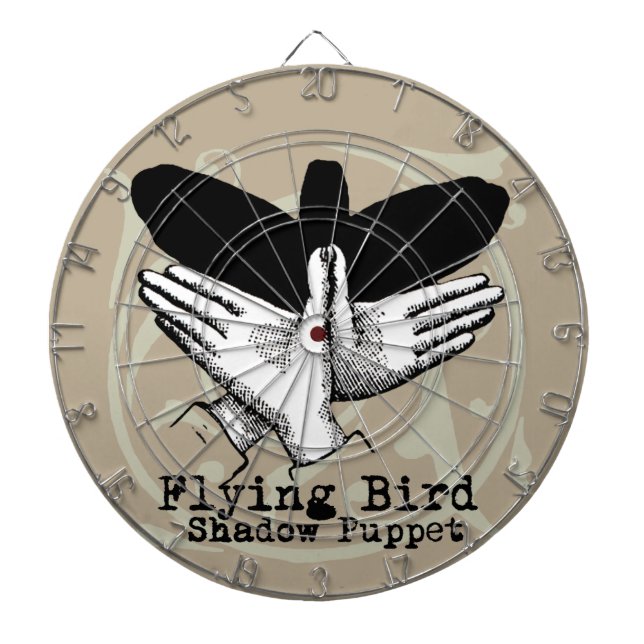 Bird Shadow Puppet Hand Vintag Dartscheibe (vorne)