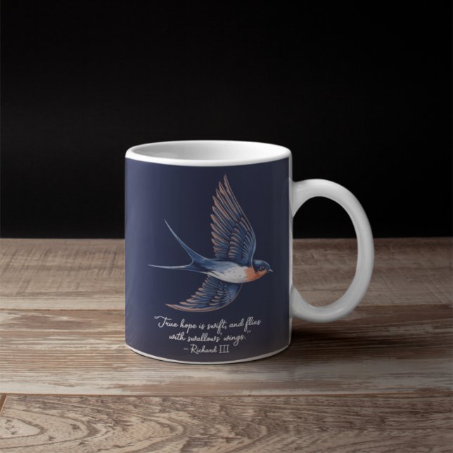 Bird Simple Eleganquote Blue Kaffeetasse (Von Creator hochgeladen)