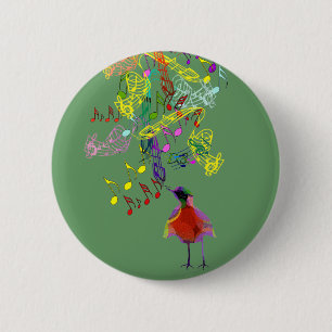 Bird Singing Button
