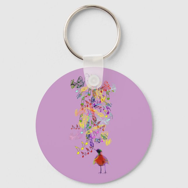 Bird Singing Schlüsselanhänger (Vorderseite)