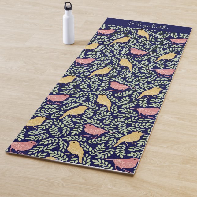 Bird-Singvogel botanischer Yogamat Yogamatte (Beispiel)