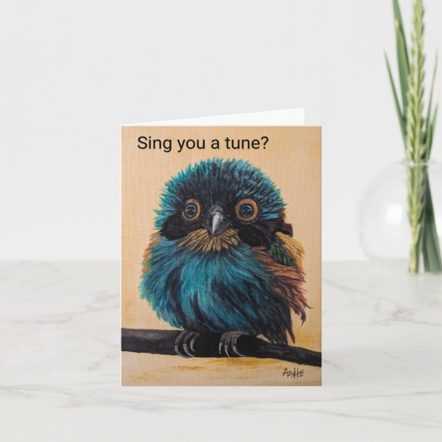 Bird Small, 4" x 5,6" Faltkarte Karte (Vorderseite)